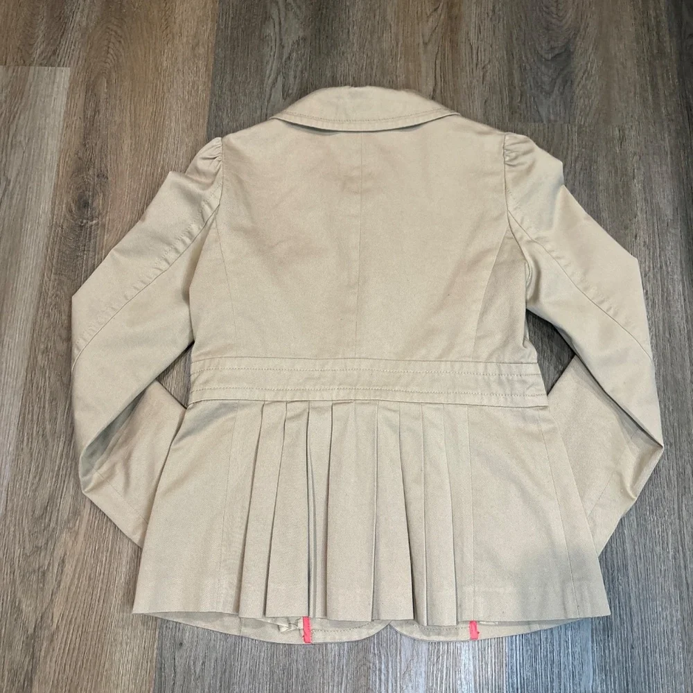 J Crew Women's Chino Classic Twill Collared Fitted Pleated Back‎ Jacket Size 0